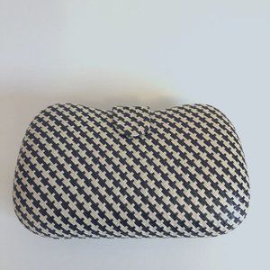 Banana Republic woven hard shell clutch